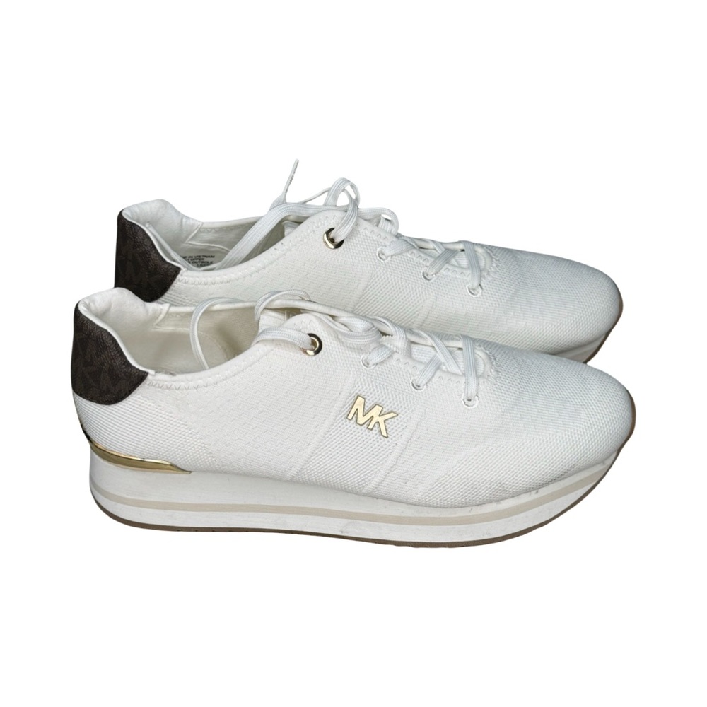 MICHAEL Michael Kors White Sneakers with Gold Details